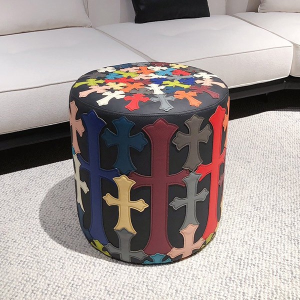 クロムハーツ コピー STOOL ブラックレザー クロスパッチ 3色 Kuy40667